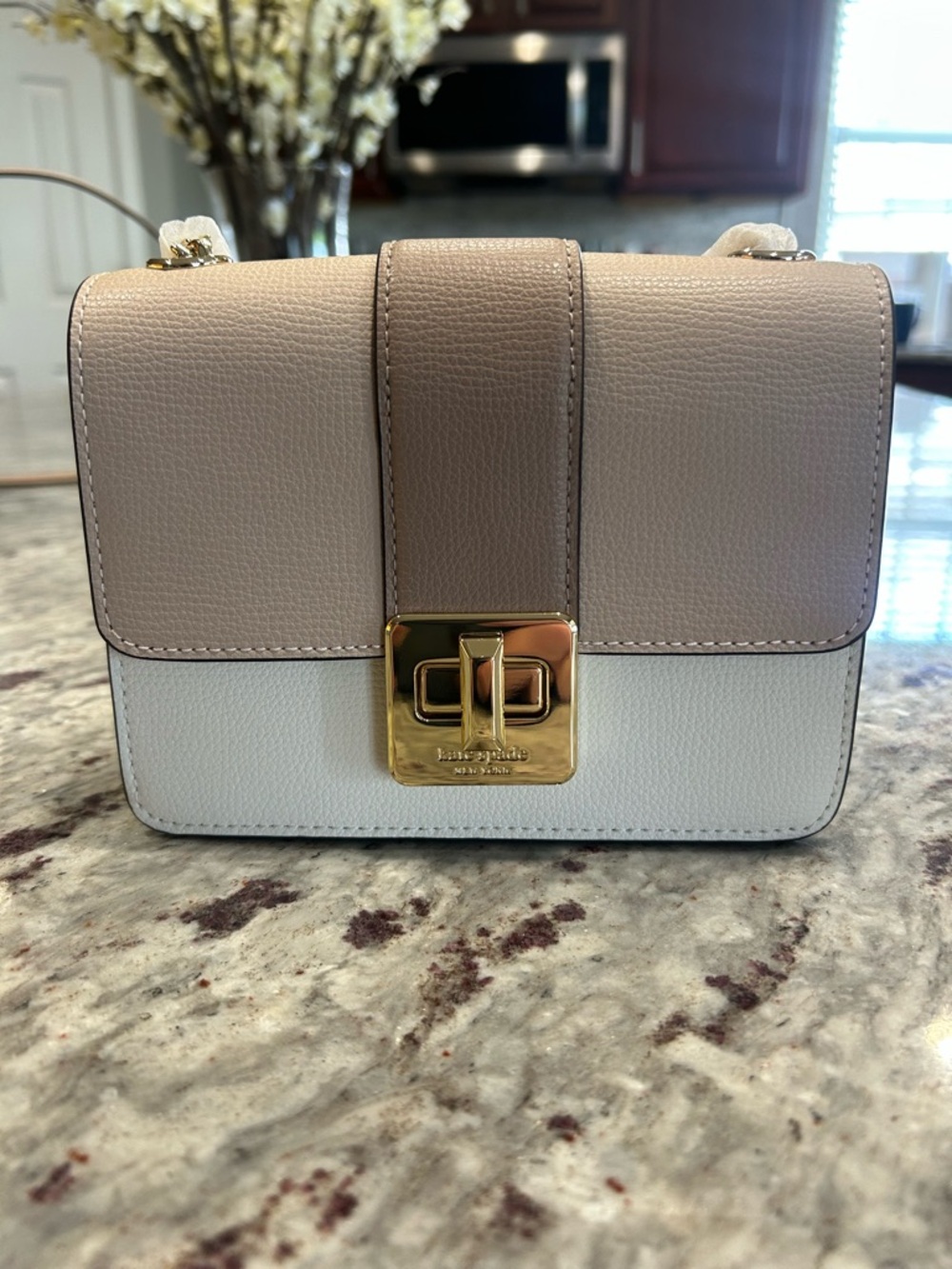 kate spade Mini Phoebe Hazelnut & Cream Crossbody / Shoulder Bag